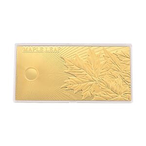24K Golden Good Luck Maple Leaf Emboss Sheet (15.5x7.5cm) 100mg