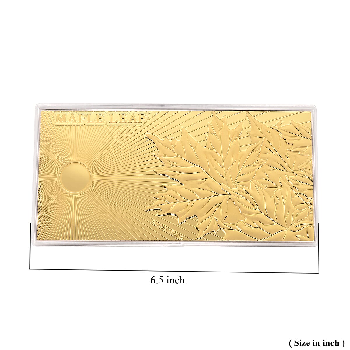 24K Golden Good Luck Maple Leaf Emboss Sheet (15.5x7.5cm) 100mg image number 4