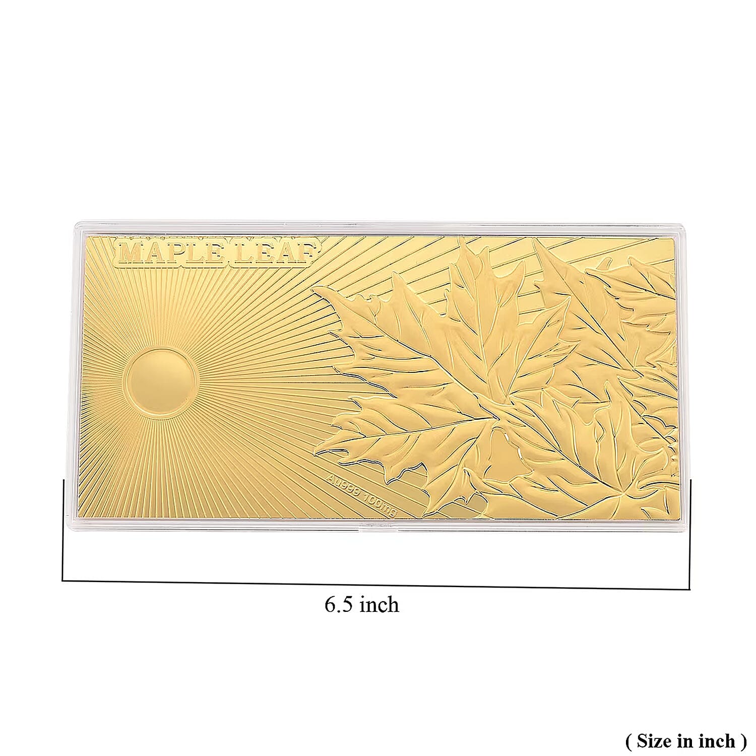 24K Gold Maple Leaf – A Symbol of Prosperity Embossed Sheet (15.5x7.5cm) 100mg