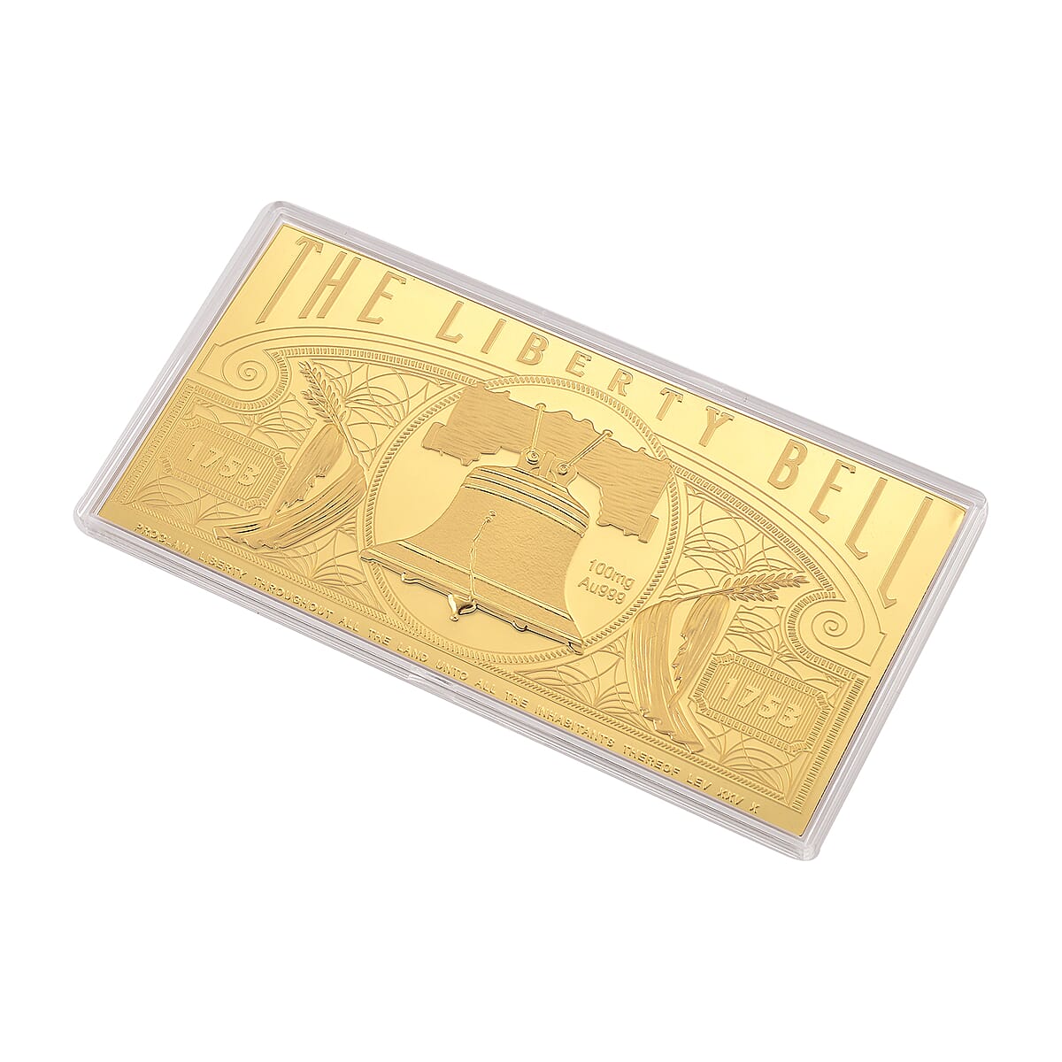 24K Golden Liberty Bell Emboss Sheet (15.5x7.5cm) 100mg image number 2