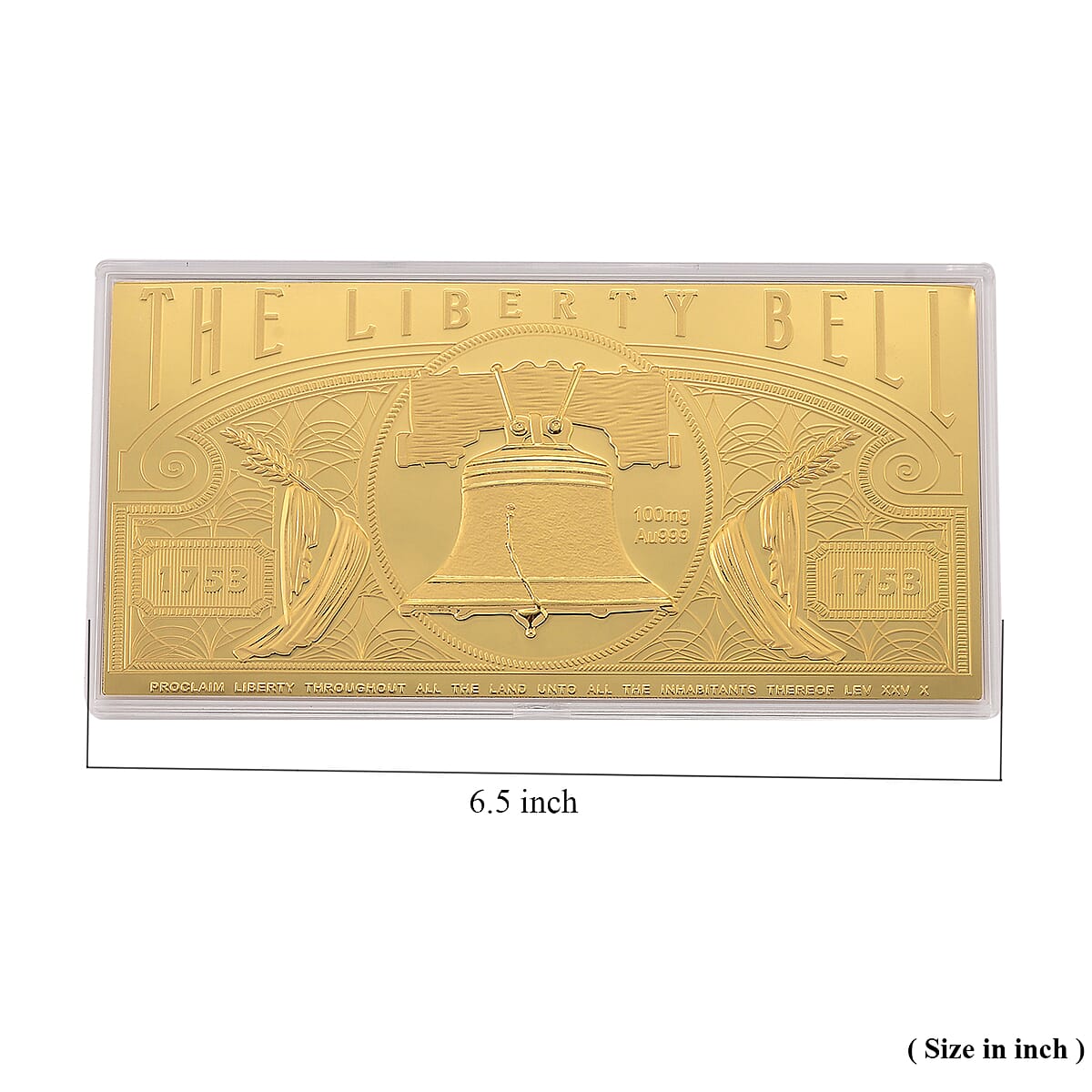 24K Golden Liberty Bell Emboss Sheet (15.5x7.5cm) 100mg image number 4