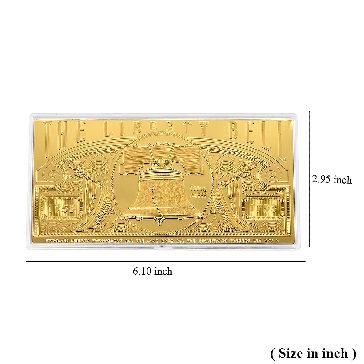 24K Golden Liberty Bell Emboss Sheet (15.5x7.5cm) 100mg image number 5