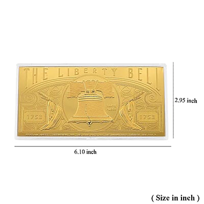 24K Golden Liberty Bell Emboss Sheet (15.5x7.5cm) 100mg