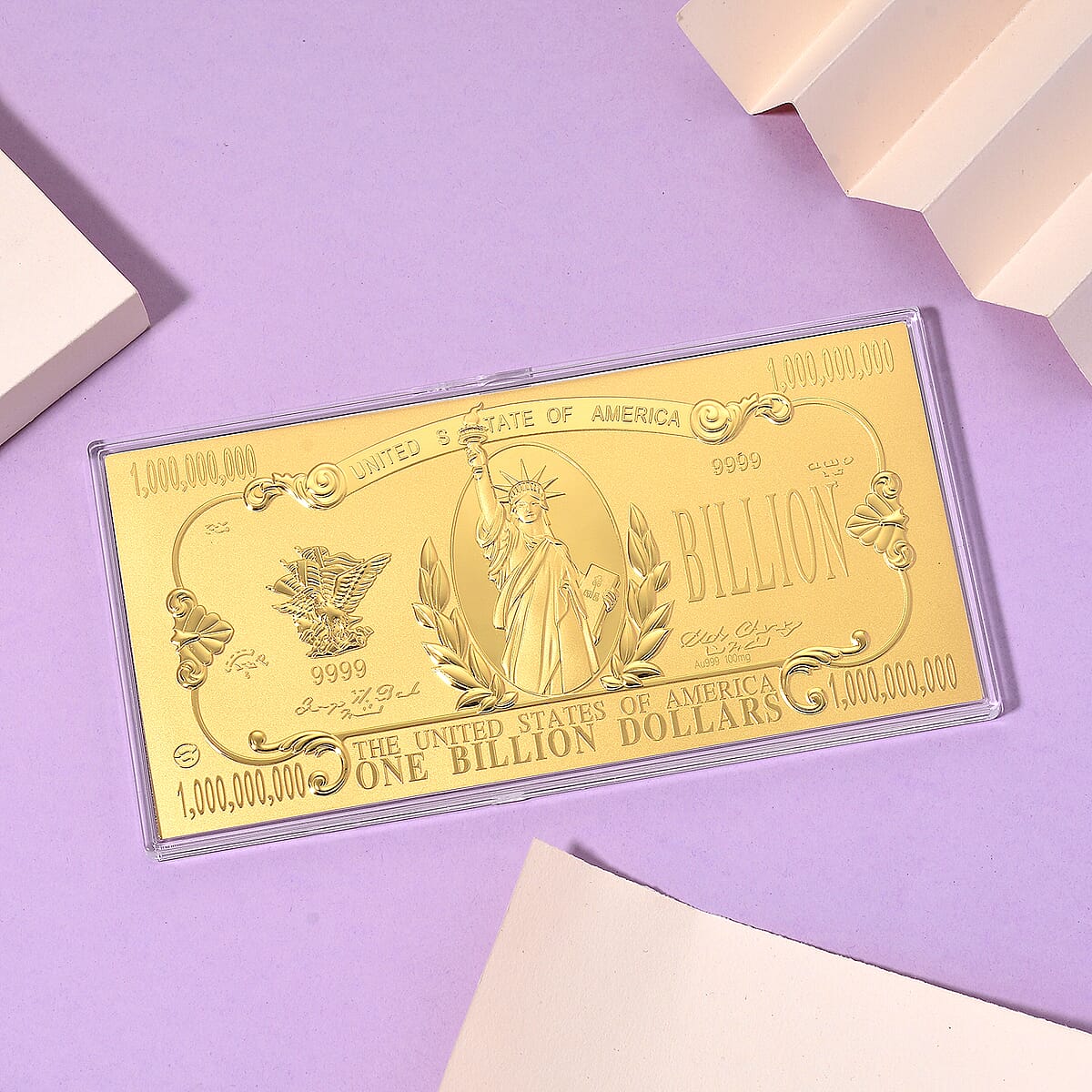 24K Golden A Billion Reasons to Believe in Gold Embossed Sheet (15.5x7.5cm) 100mg image number 1