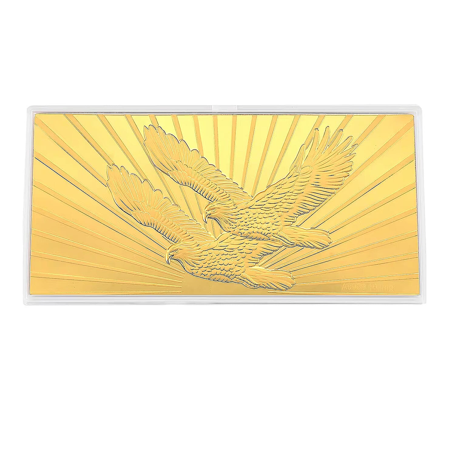 24K Golden Symbol of American Freedom – Twin Eagles Embossed Sheet (15.5x7.5 cm) 100 mg