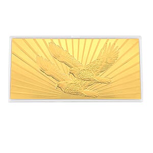 24K Golden Symbol of American Freedom &ndash; Twin Eagles Embossed Sheet (15.5 &times; 7.5 cm) 100 mg