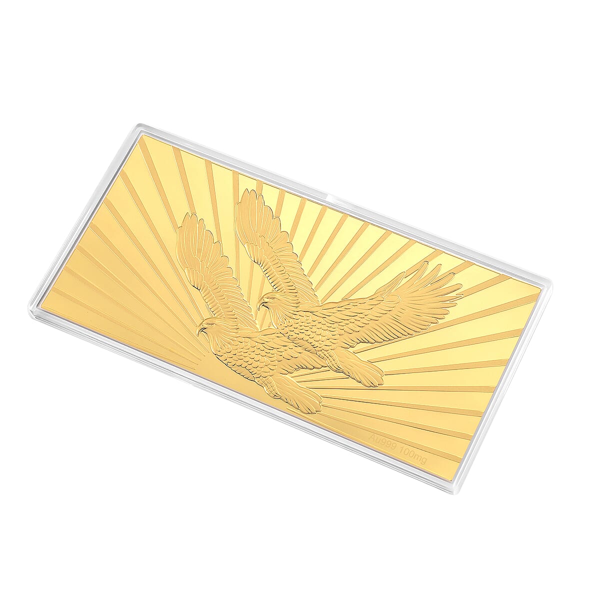 24K Golden Symbol of American Freedom &ndash; Twin Eagles Embossed Sheet (15.5 &times; 7.5 cm) 100 mg image number 2