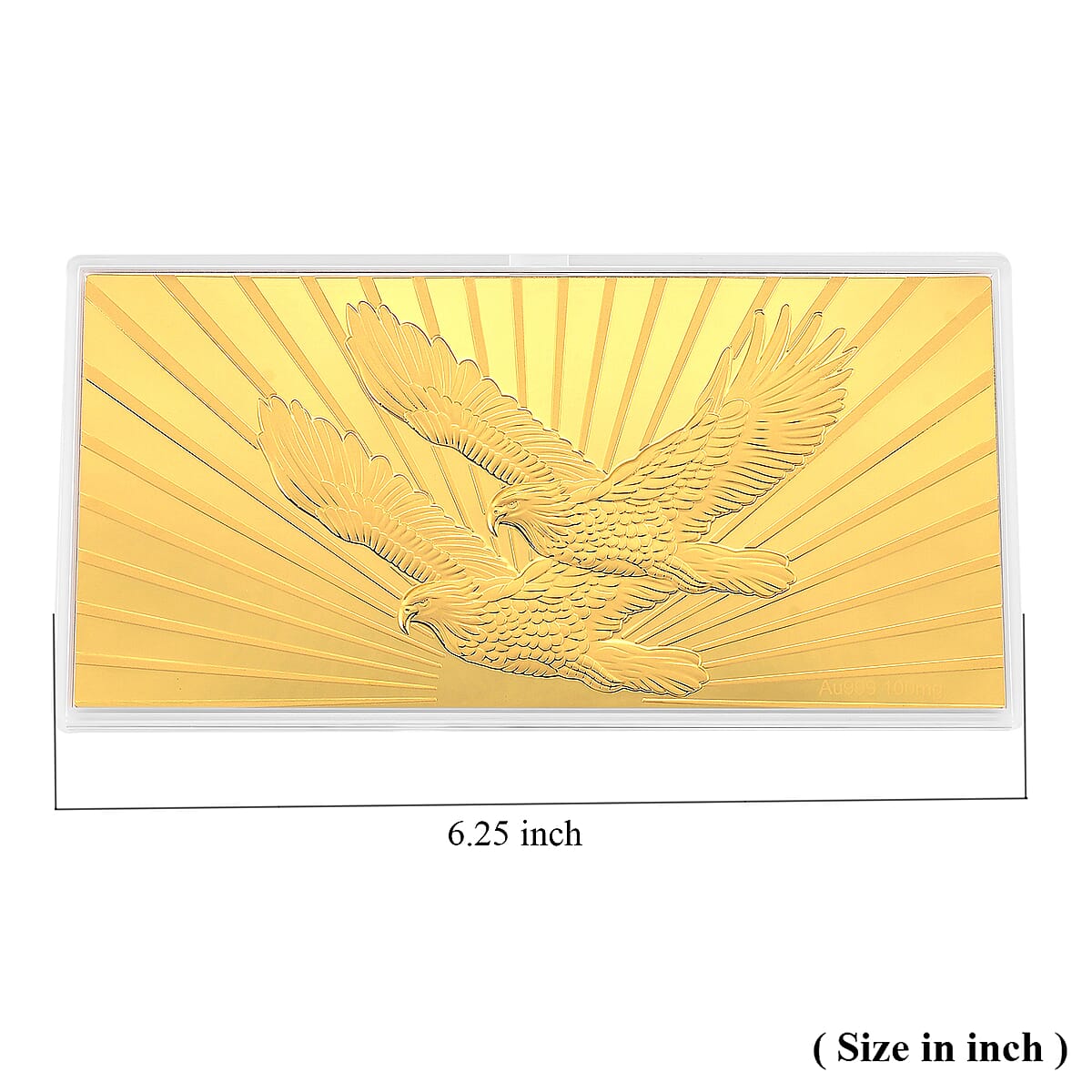 24K Golden Symbol of American Freedom &ndash; Twin Eagles Embossed Sheet (15.5 &times; 7.5 cm) 100 mg image number 4