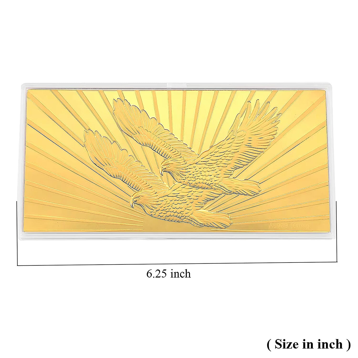 24K Golden Symbol of American Freedom – Twin Eagles Embossed Sheet (15.5x7.5 cm) 100 mg
