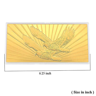 24K Golden Symbol of American Freedom – Twin Eagles Embossed Sheet (15.5x7.5 cm) 100 mg