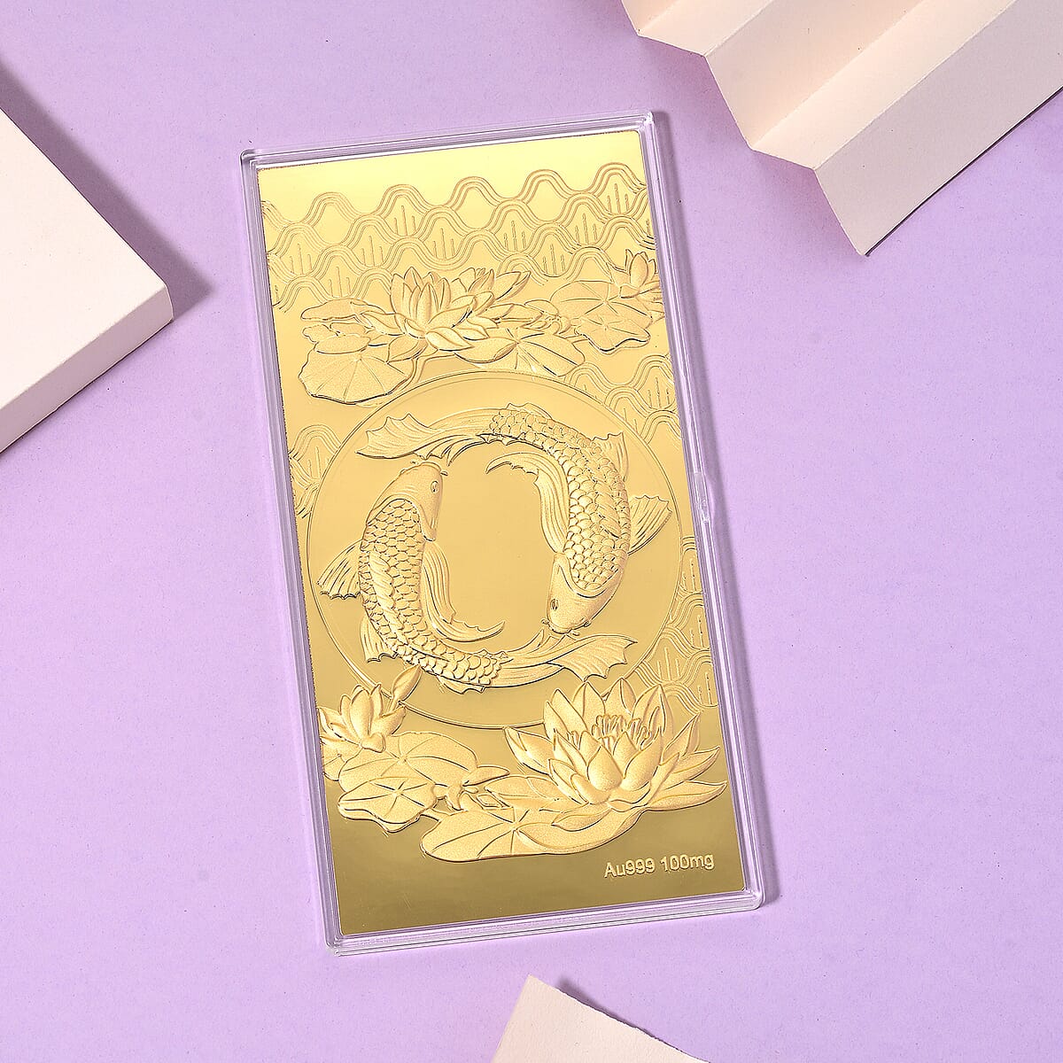 24K Golden Blessings of the Golden Koi Embossed Sheet 100 mg image number 1