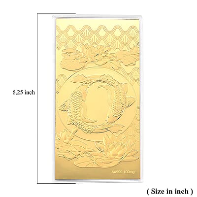 24K Golden Blessings of the Golden Koi Embossed Sheet 100 mg
