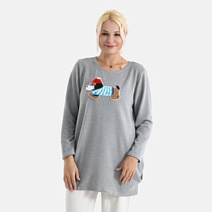 La Marey Grey Brushed Long Sleeve Top - One Size Fits Most