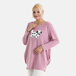 La Marey Pink Brushed Long Sleeve Top - One Size Fits Most