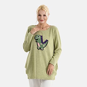 La Marey Green Brushed Long Sleeve Top - One Size Fits Most