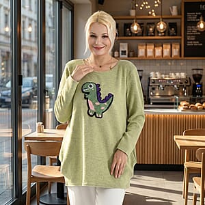 La Marey Green Brushed Long Sleeve Top - One Size Fits Most