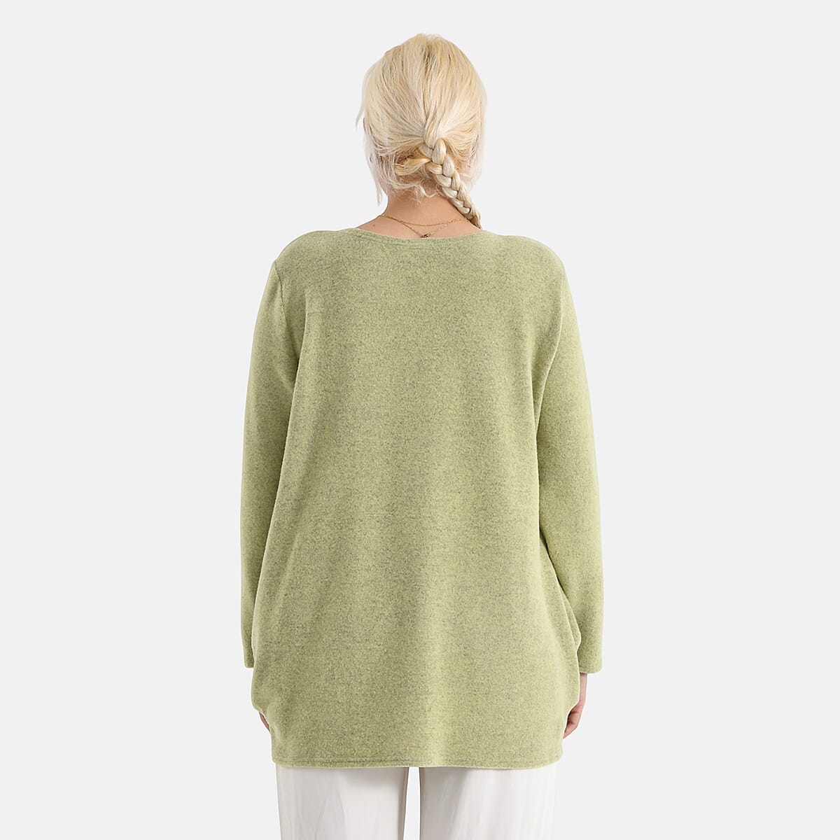 La Marey Green Brushed Long Sleeve Top - One Size Fits Most image number 2