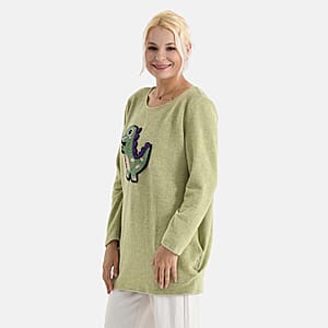 La Marey Green Brushed Long Sleeve Top - One Size Fits Most