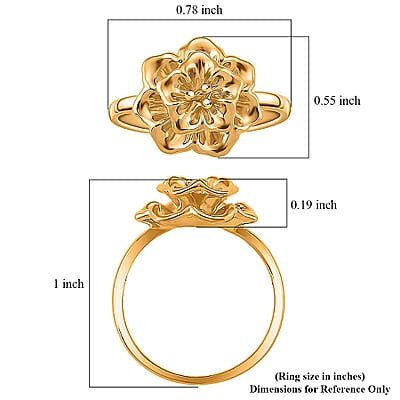24K Yellow Gold Floral Ring 1 Grams (Size 5.0)