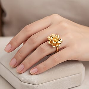 24K Yellow Gold Floral Ring 1 Grams (Size 7.0)