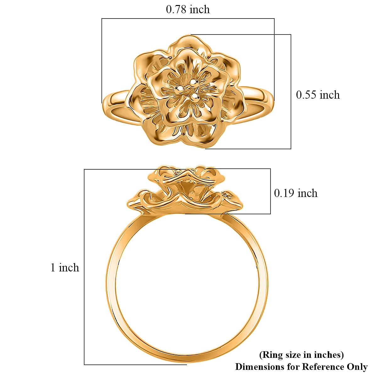 Doorbuster 24K Yellow Golden Forever Floral Ring (Size 7.0) 1 Grams image number 5