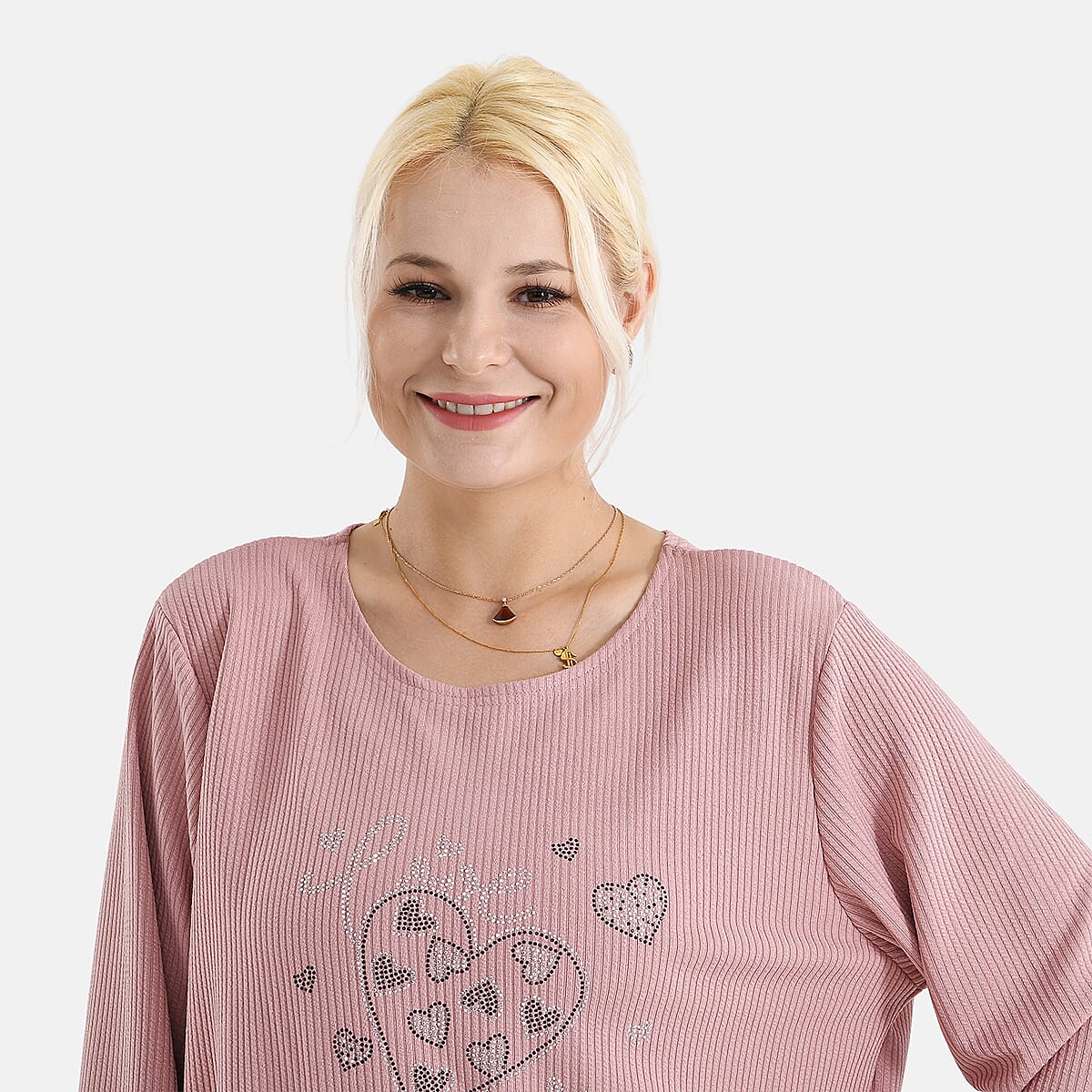 La Marey Pink Long Sleeve Ribbed Top image number 4
