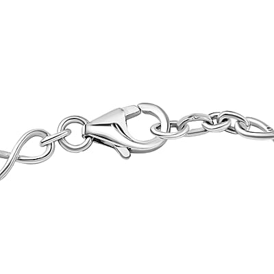 GP Italian Garden Special Multi Color Murano Style Bracelet in Rhodium Over Sterling Silv (6.50 In)
