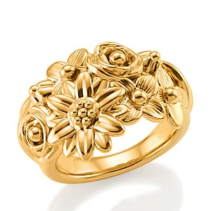 24KYellow Gold Floral Ring (Size 6.0) (2.60 g)