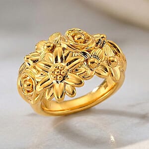 24KYellow Gold Floral Ring (Size 6.0) (2.60 g)
