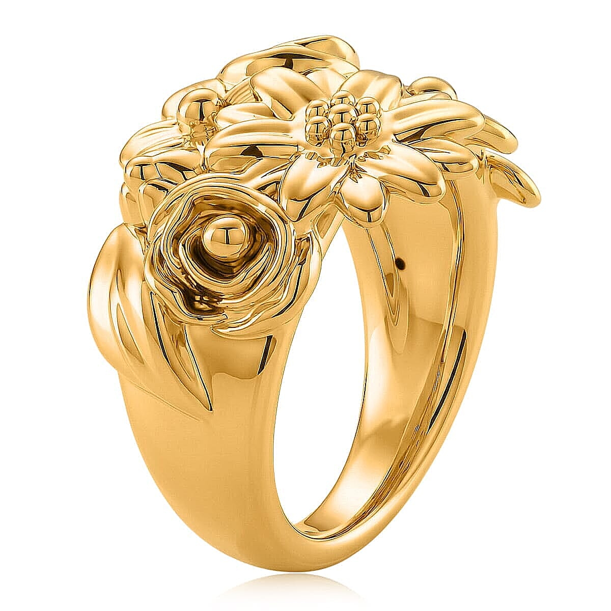 24K Yellow Gold Garden Bloom Ring (Size 6.0) 2.60 Grams