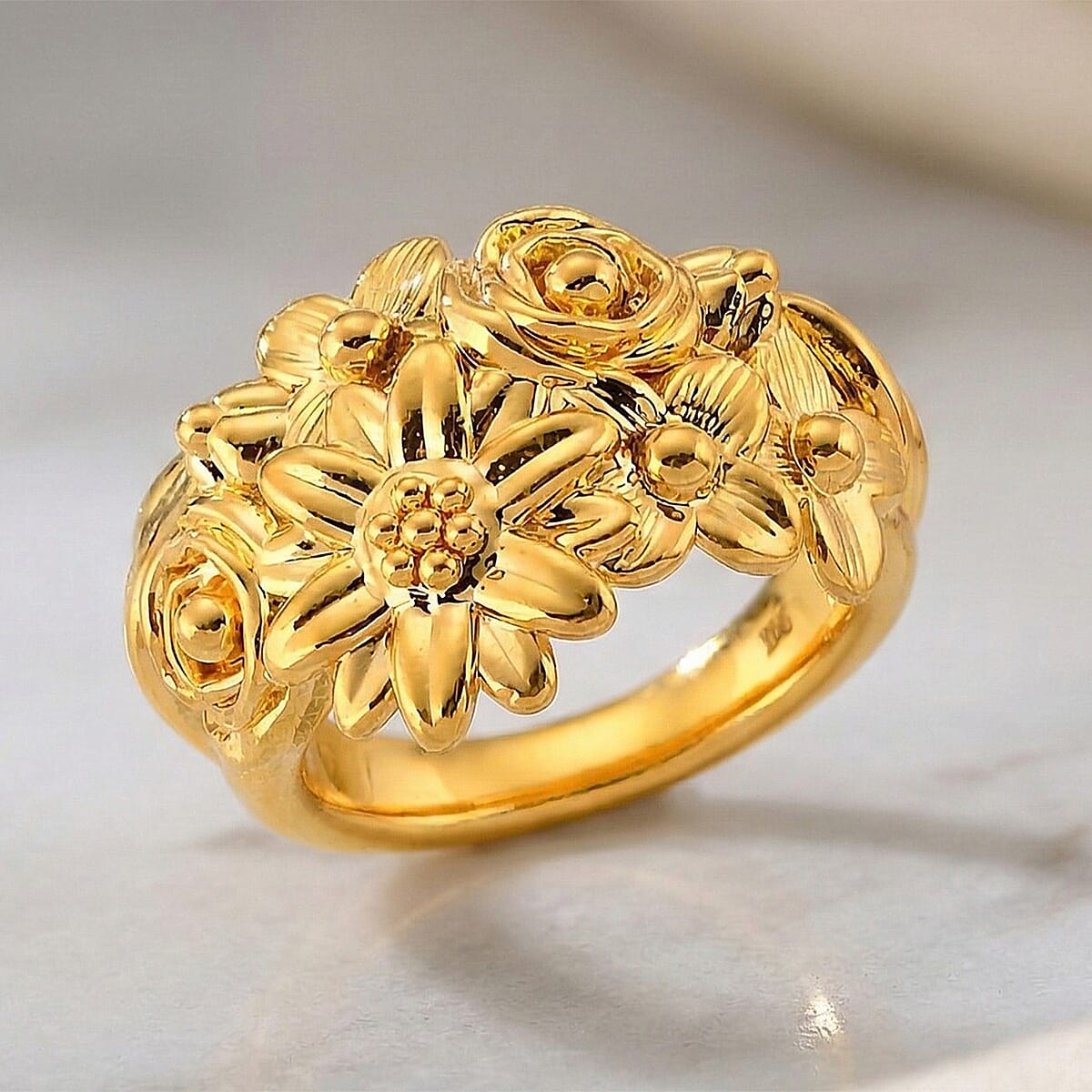 24KYellow Gold Floral Ring (Size 7.0) (2.60 g) image number 1