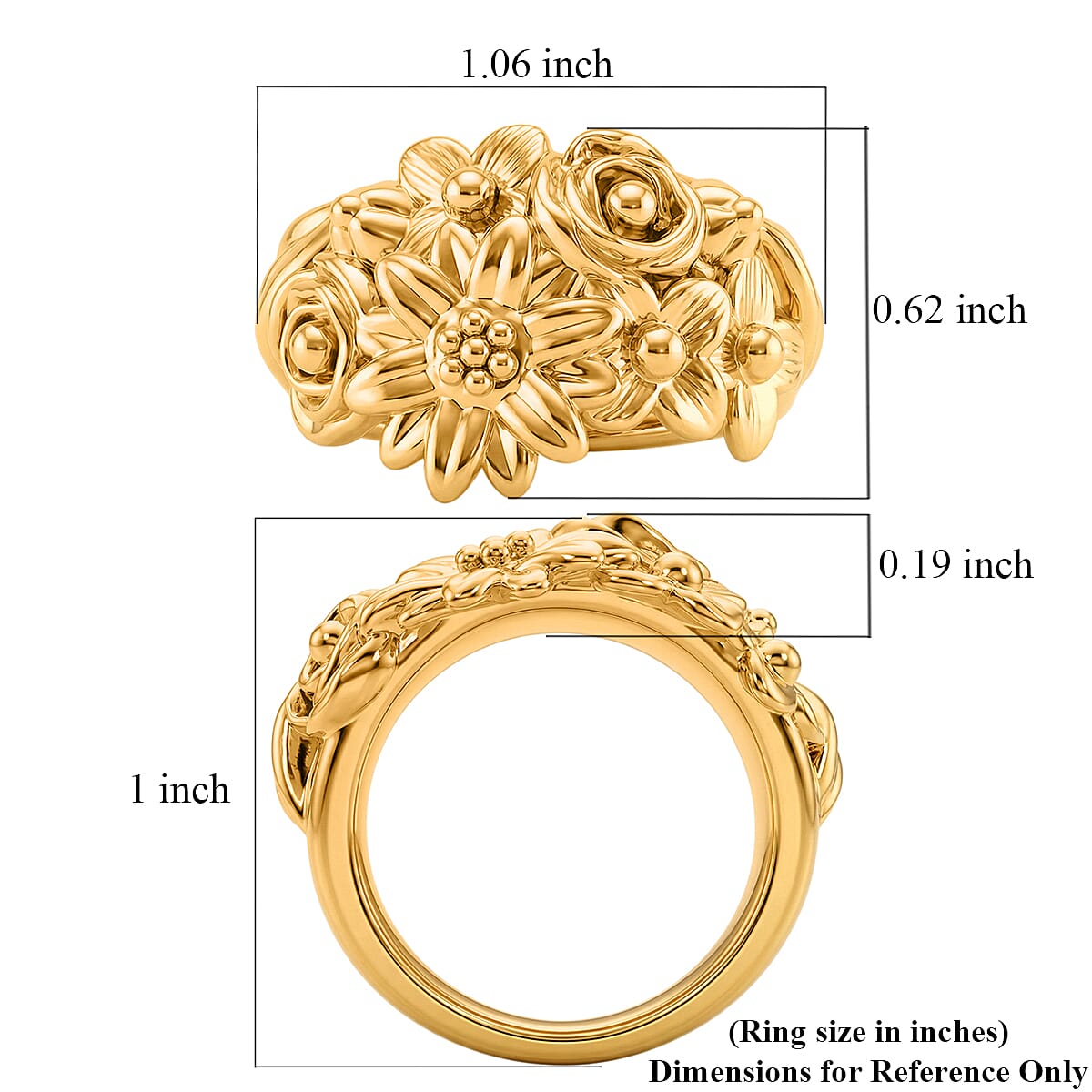 24KYellow Gold Floral Ring (Size 7.0) (2.60 g) image number 5