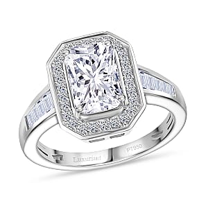 IGI Certified Luxuriant Lab Grown Diamond E-F VS 2.50 ctw Frame Glow Ring in 950 Platinum (Size 10.0) 6.95 Grams