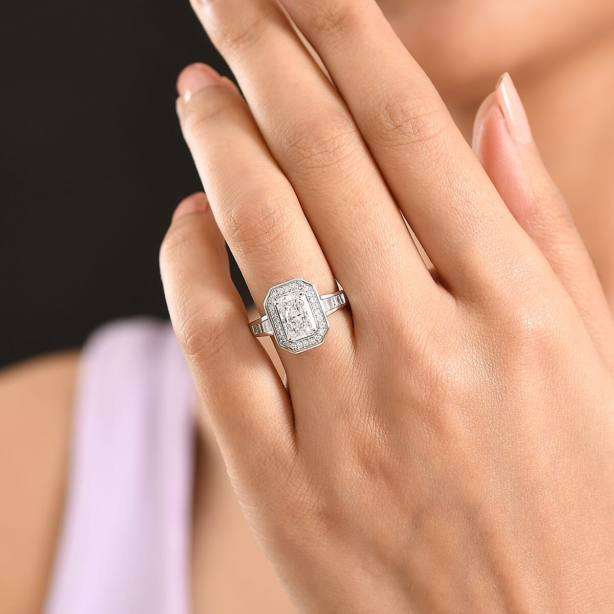 IGI Certified 950 Platinum Luxuriant Lab Grown Diamond (E-F, VS) Ring (Size 10.0) (6.95 g) 2.50 ctw image number 2