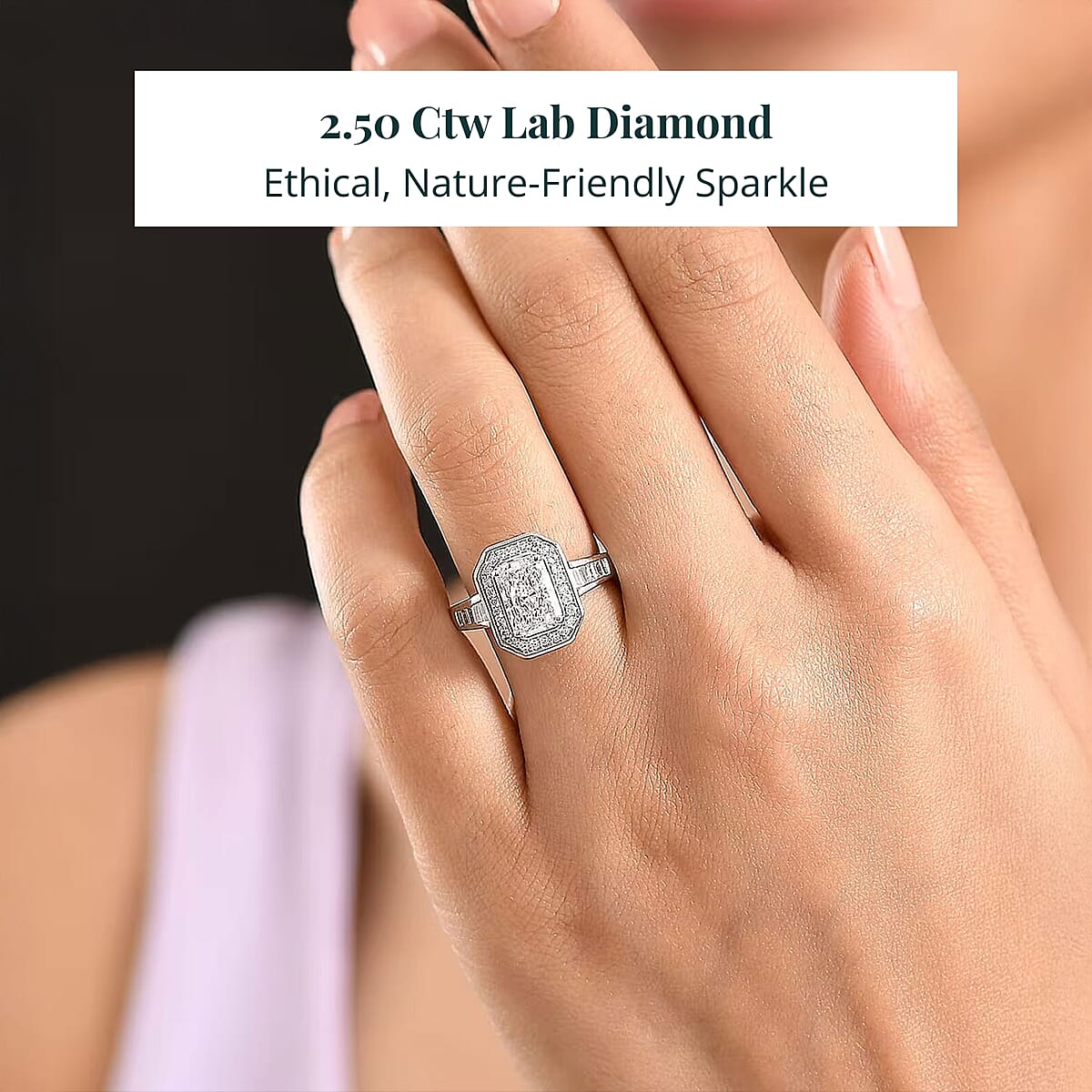 IGI Certified Luxuriant Lab Grown Diamond Ring in 950 Platinum 2.50 ctw (Size 6.5) image number 1