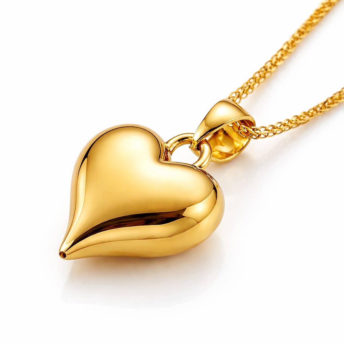 Heart Pendant Necklace in 24K Yellow Gold 3.69 Grams (18 Inches) image number 3