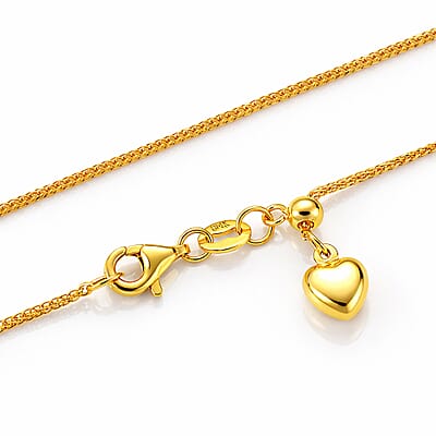Heart Pendant Necklace in 24K Yellow Gold 3.69 Grams (18 Inches)