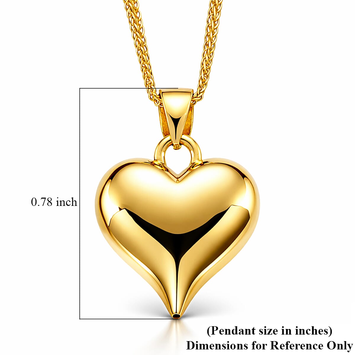 Heart Pendant Necklace in 24K Yellow Gold 3.69 Grams (18 Inches) image number 5