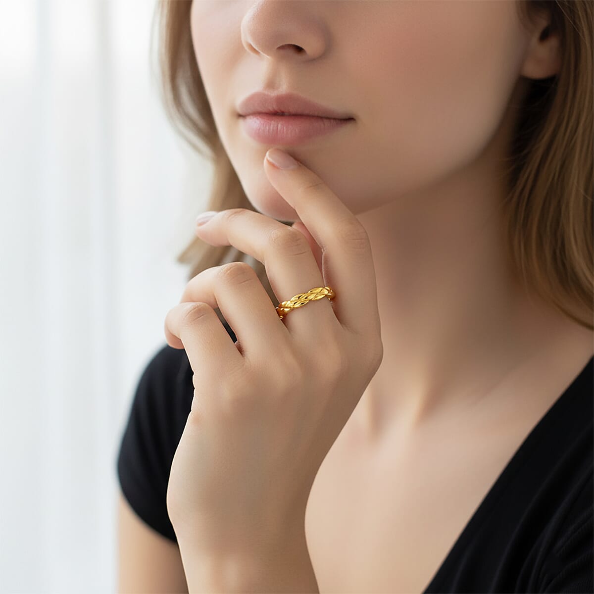 24K Yellow Gold Diamond-cut Band Ring (Size 6.0) (1.50 g) image number 2