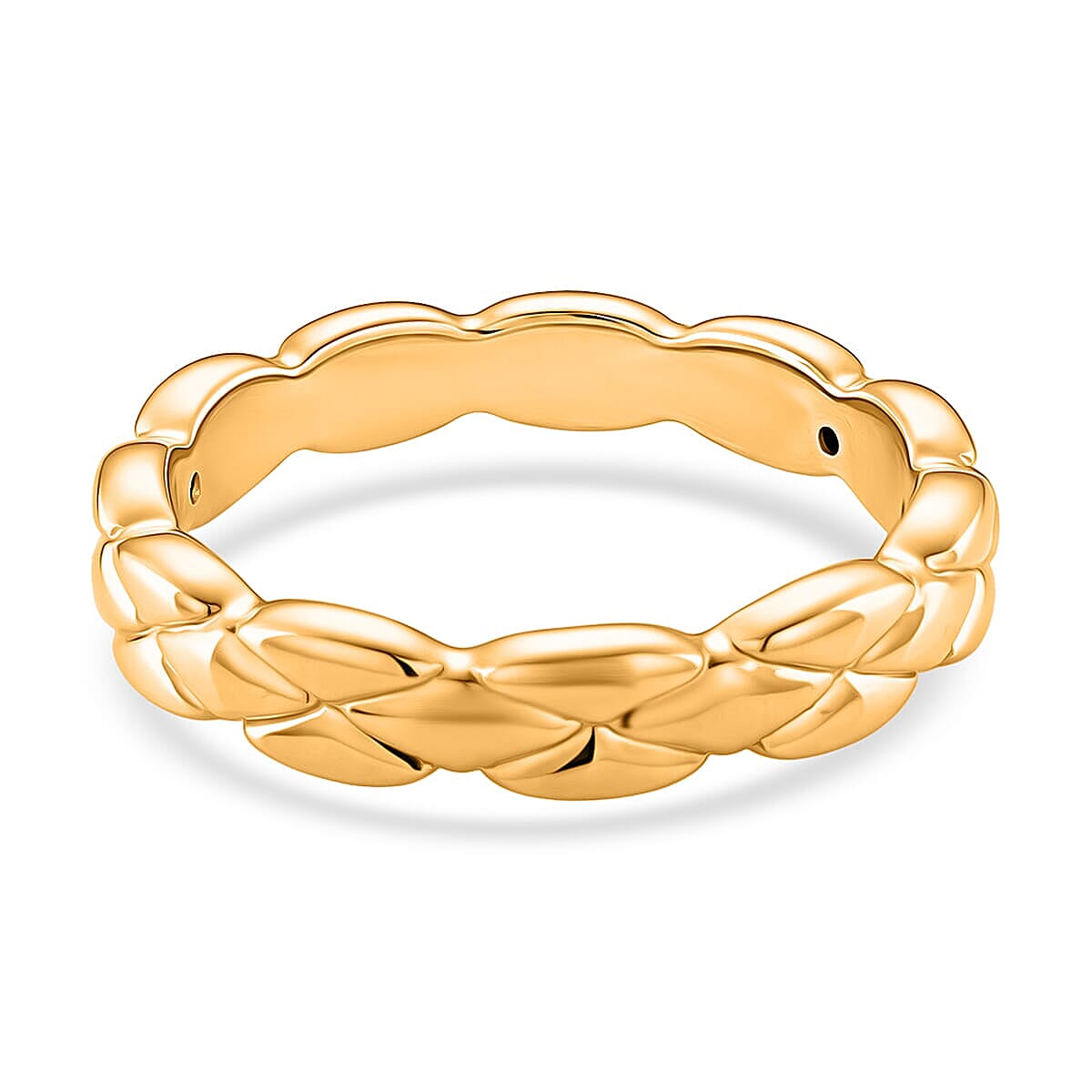 24K Yellow Gold Diamond-cut Band Ring (Size 6.0) (1.50 g)
