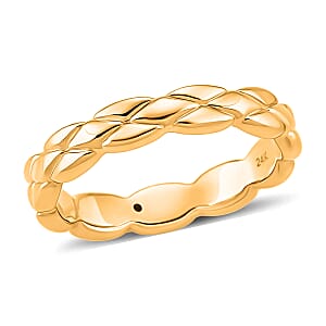 24K Yellow Gold Diamond-cut Band Ring (Size 7.0) (1.50 g)