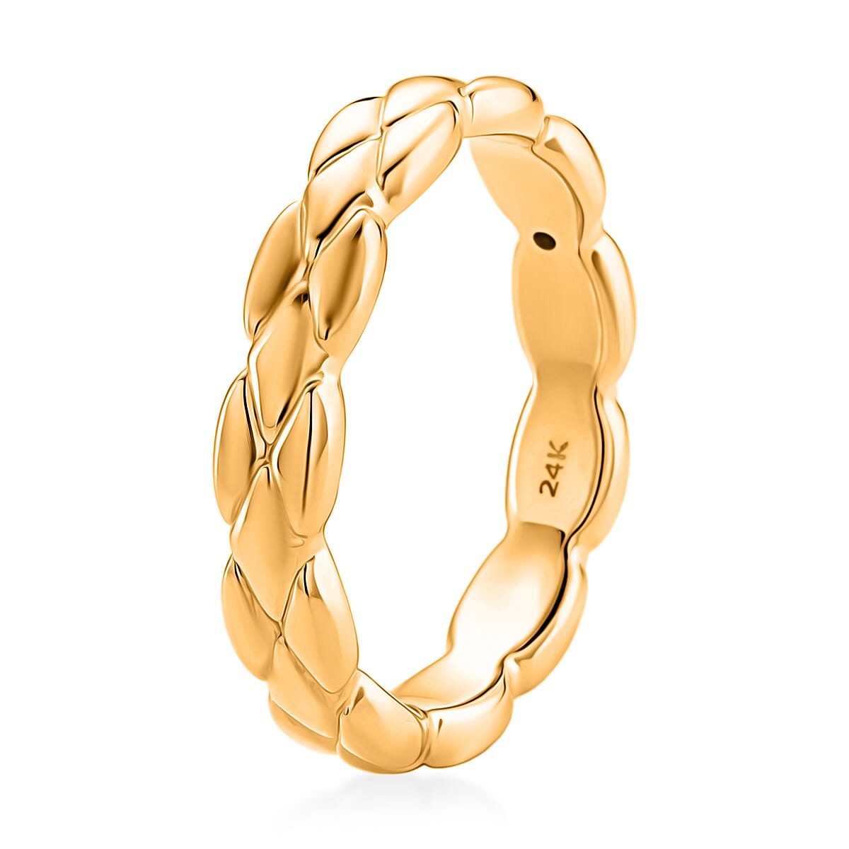 24K Yellow Gold Diamond-cut Band Ring (Size 7.0) (1.50 g) image number 3