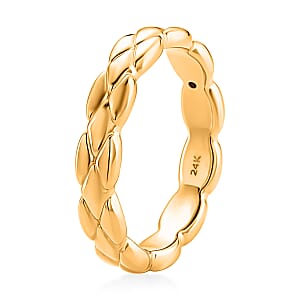 24K Yellow Gold Diamond-cut Band Ring (Size 7.0) (1.50 g)