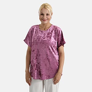 La Marey Rose Red Solid Color Lady Top - One Size Fits Most