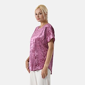 La Marey Rose Red Solid Color Lady Top - One Size Fits Most