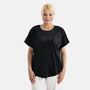 La Marey Black Solid Color Lady Top - One Size Fits Most