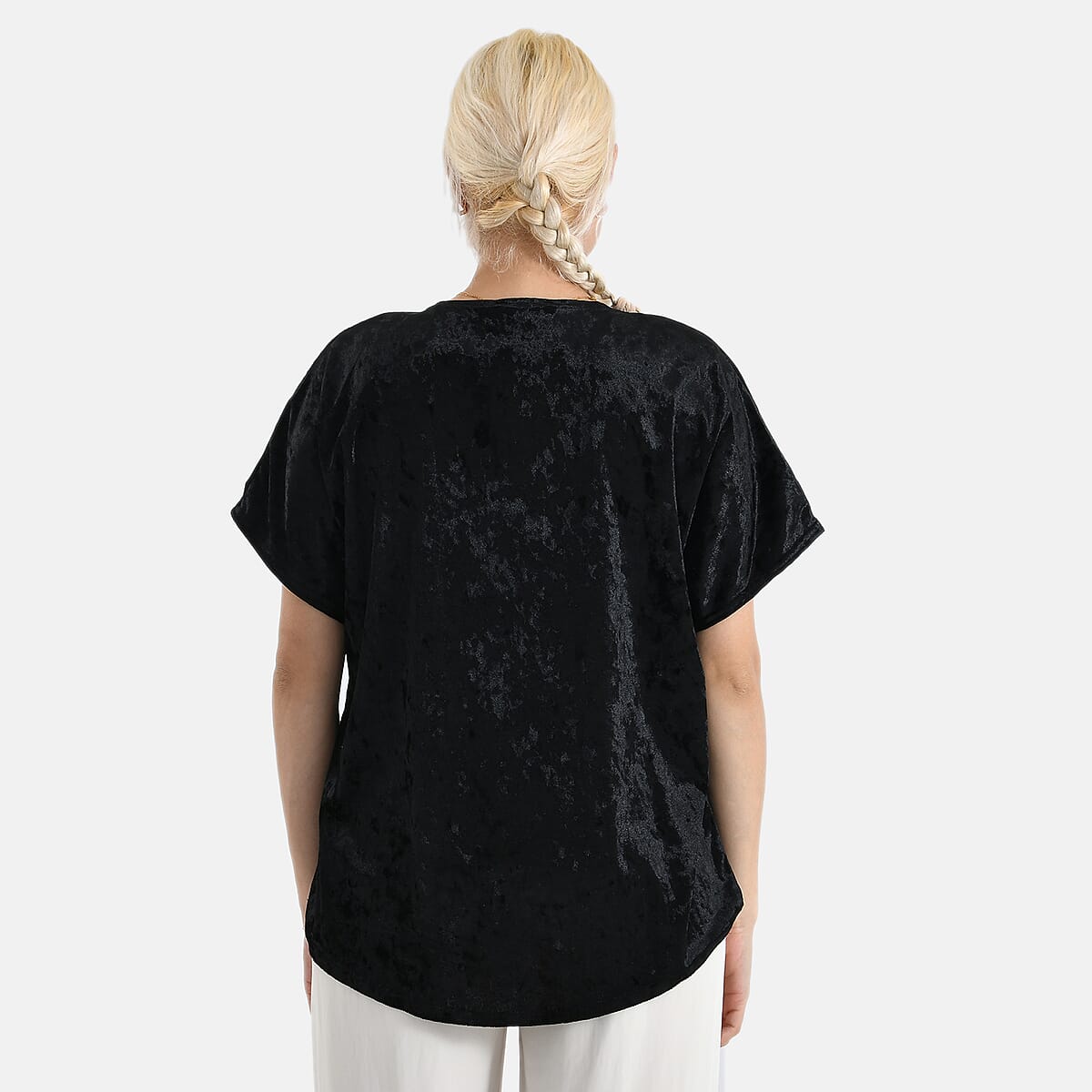 La Marey Black Solid Color Lady Top - One Size Fits Most image number 2
