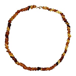 D'Joy Multi Color Baltic Amber 80.00 ctw Necklace in Sterling Silver (20 Inches)