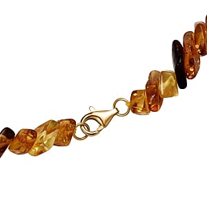 D'Joy Multi Color Baltic Amber 80.00 ctw Necklace in Sterling Silver (20 Inches)