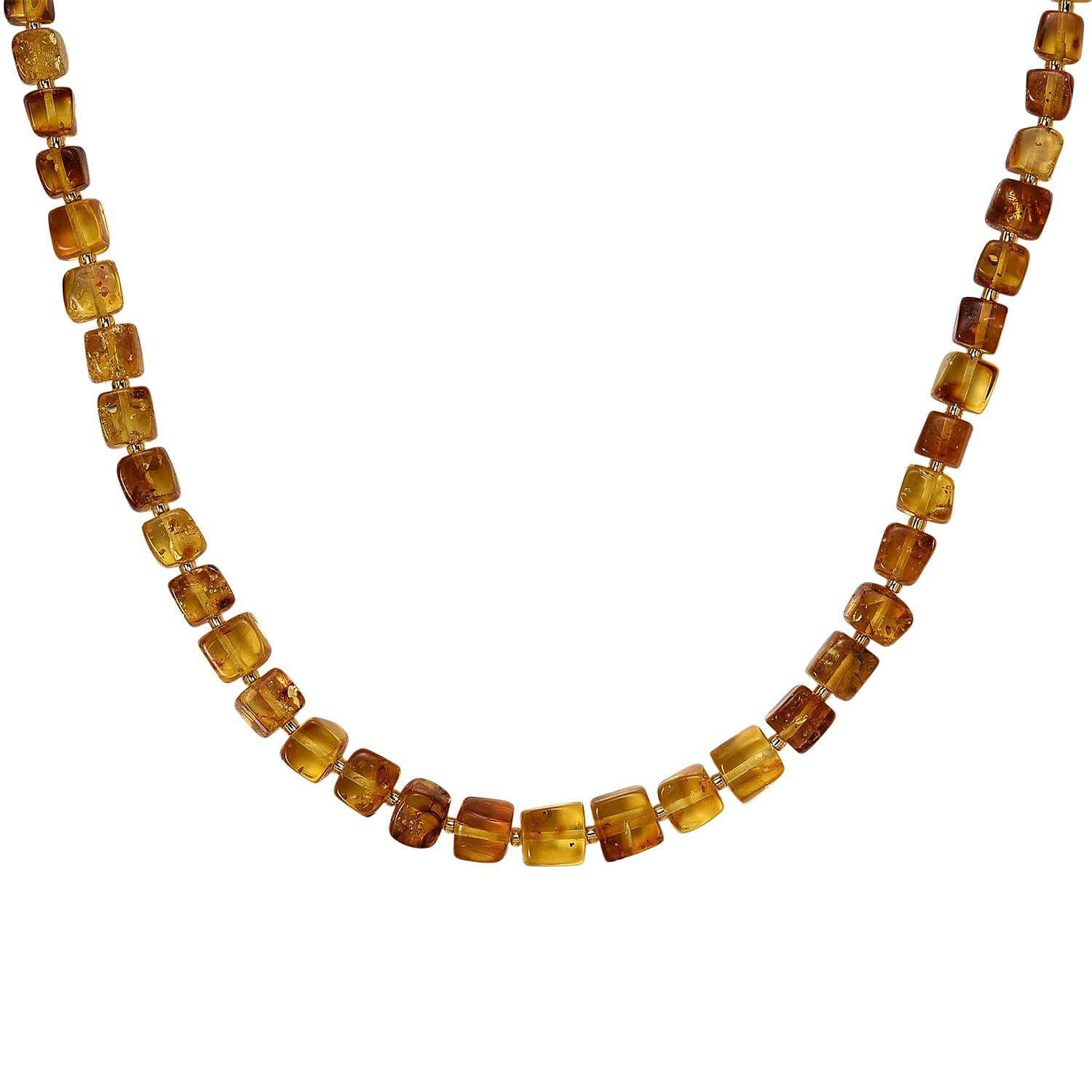 D'Joy Baltic Amber 65.00 ctw Necklace in Sterling Silver (20 Inches)
